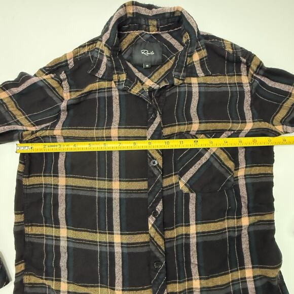 Rails Hunter Plaid Shirt Midnight Teal Mustard Size XS Long Sleeve Button Down - Picture 5 of 12